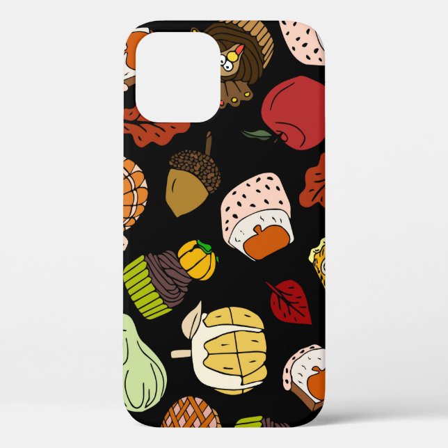 Coques Case-Mate iPhone Doodles de Thanksgiving, festif, dressé à la main. (Verso)