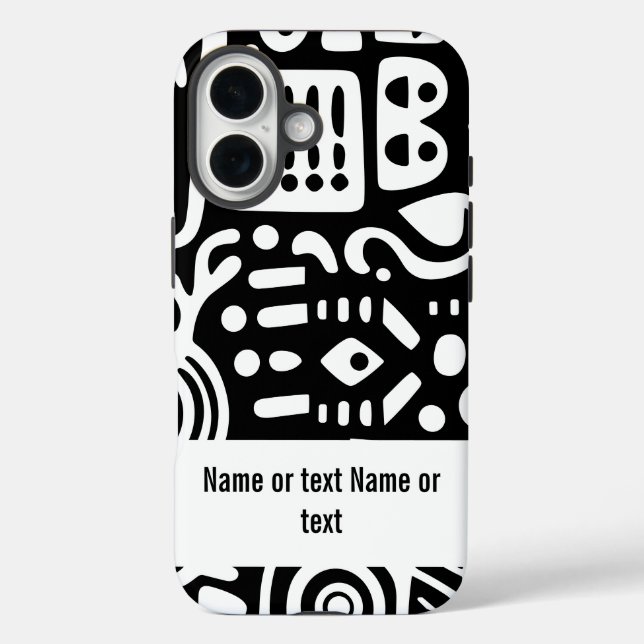 Coques Case-Mate iPhone Doodles noirs et blancs (Verso)