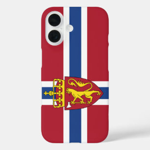 Coque Pour iPhone 16 Dossier téléphonique du drapeau norvégien