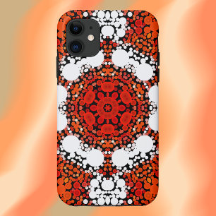 Case-Mate iPhone Case Dot Mandala Fleur orange blanc et rouge