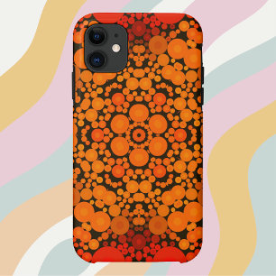 Case-Mate iPhone Case Dot Mandala Fleur Orange et Noir