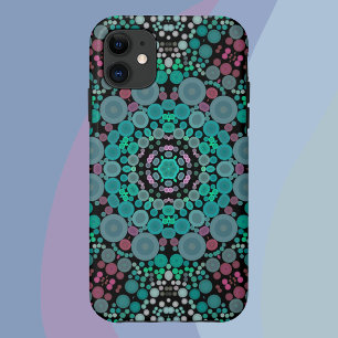 Case-Mate iPhone Case Dot Mandala Fleur vert bleu et rouge