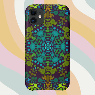 Case-Mate iPhone Case Dot Mandala Flower bleu jaune et rose