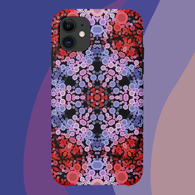Coques Case-Mate iPhone Dot Mandala Flower bleu rouge et rose (Créateur téléchargé)