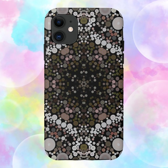 Coques Case-Mate iPhone Dot Mandala Flower Brown et blanc (Créateur téléchargé)