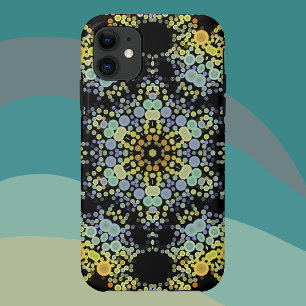 Case-Mate iPhone Case Dot Mandala Flower Jaune Bleu et gris