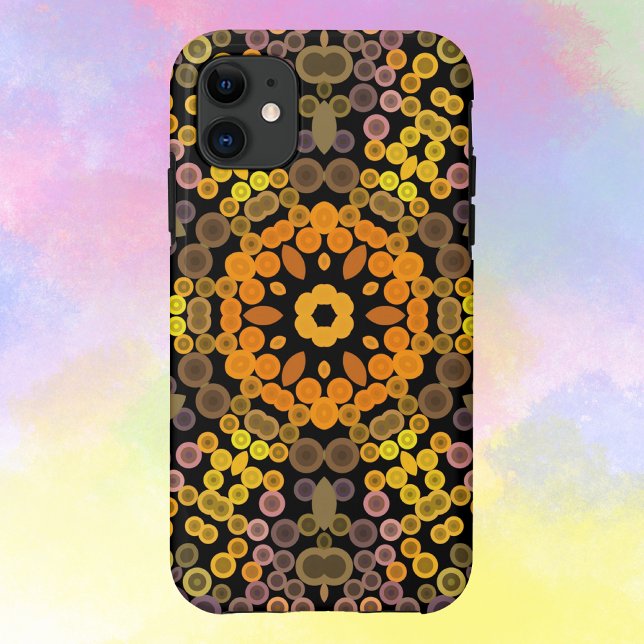 Coques Case-Mate iPhone Dot Mandala Flower Jaune et violet (Créateur téléchargé)