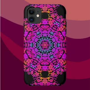 Case-Mate iPhone Case Dot Mandala Flower rose bleu et orange