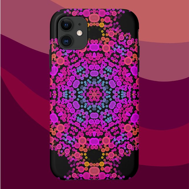 Coques Case-Mate iPhone Dot Mandala Flower rose bleu et orange (Créateur téléchargé)