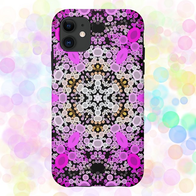 Coques Case-Mate iPhone Dot Mandala Flower rose et blanc (Créateur téléchargé)