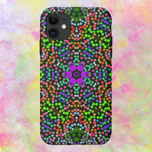 Case-Mate iPhone Case Dot Mandala Flower vert violet et orange