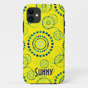 Coques Pour iPhone Dots Circle Power Flowers II + votre backgr. & idé
