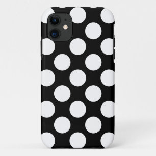 Coque Case-Mate iPhone Dots sans couture motif blanc + votre backgr.