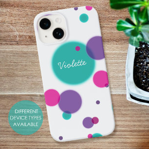 Coque Case-Mate iPhone Dots Sympa motif violet rose turquoise couleurs No