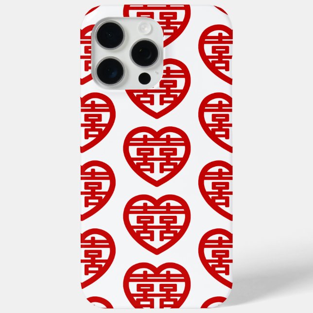 Coques Case-Mate iPhone Double Bonheur 囍 Shuangxi Chinese Hanzi Heart (Verso)