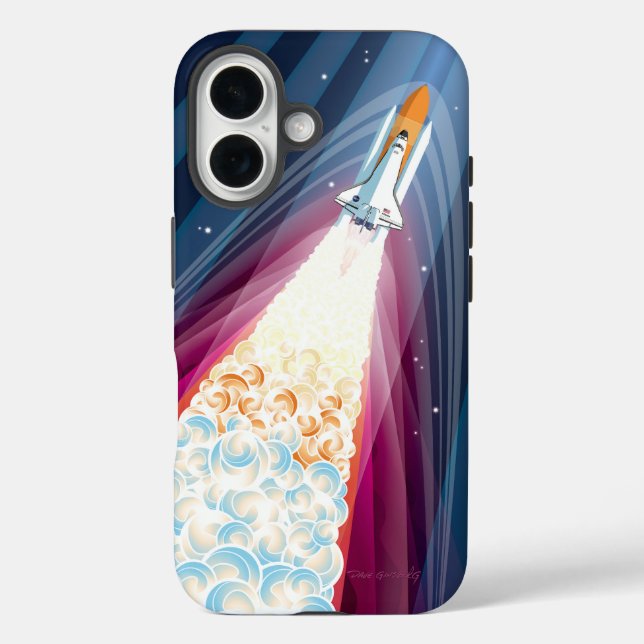 Coques Case-Mate iPhone Double Boosted (Space Shuttle Launch) (Verso)