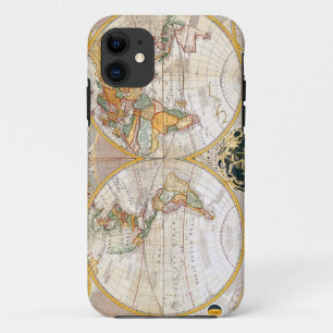 Coques Pour iPhone Double carte antique du monde d'hémisphère