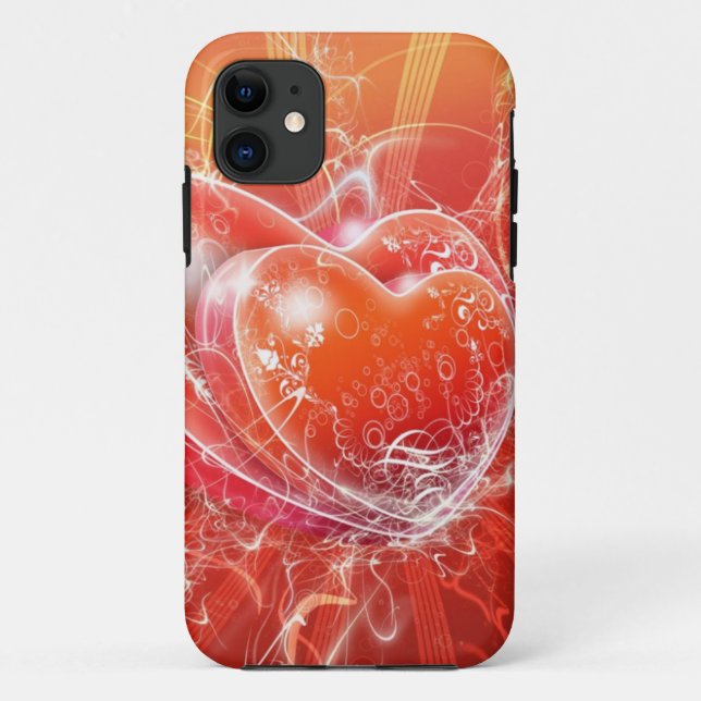 Coques Case-Mate iPhone Double cas de coeur de parties scintillantes (Dos)