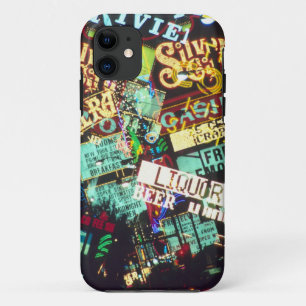 Coques Pour iPhone Double exposition, enseignes de casino, Las Vegas,