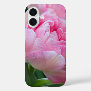 Coque Pour iPhone 16 Double Tulipes Fleur avec Dew Drops