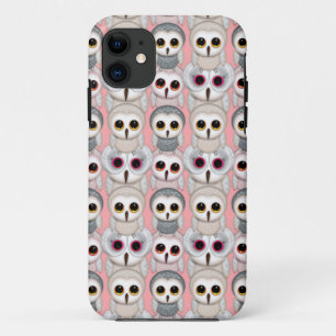 Coque Case-Mate iPhone Douces chouettes bébés Chouettes sur fond rose pâl