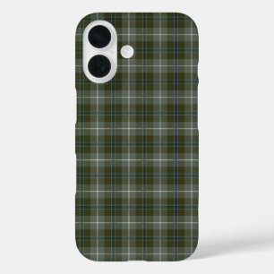 Coques iPhone 16 Douglas Clan Moss Green Tartan Patiné