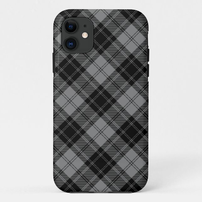 Coques Case-Mate iPhone Douglas tartan noir gris plaid (Dos)