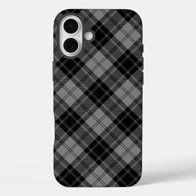 Coques Case-Mate iPhone Douglas tartan noir gris plaid (Verso)
