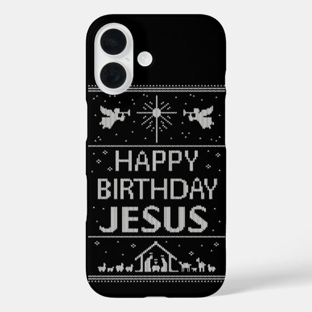 Coques Case-Mate iPhone Doux de Noël moche Design Joyeux anniversaire Jésu (Verso)