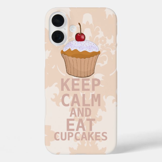 Coques Case-Mate iPhone Doux Peacht Damask GARDER CALME ET Manger Cupcakes (Verso)