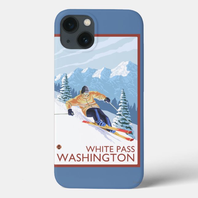 Coques Case-Mate iPhone Downhhill Snow Skier - White Pass, Washington (Verso)