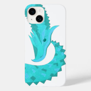 Coque Case-Mate iPhone dragon au cœur de vert-de-gris sur fond blanc