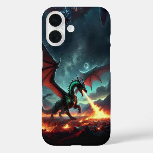 Coque Pour iPhone 16 Dragon avec conception de feu