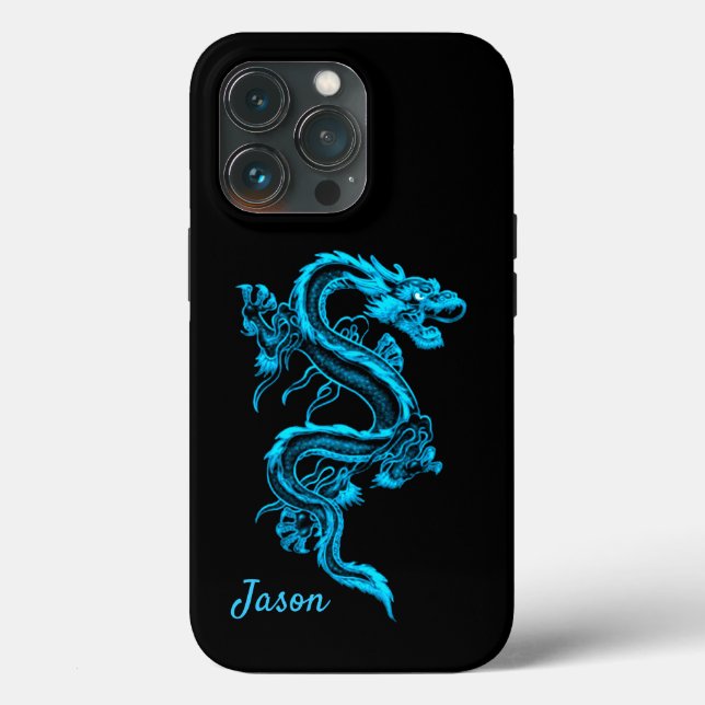 Coques Case-Mate iPhone Dragon bleu (Verso)