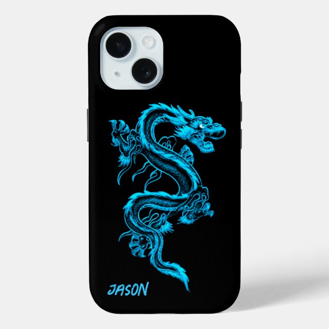 Coques Case-Mate iPhone Dragon bleu (Verso)