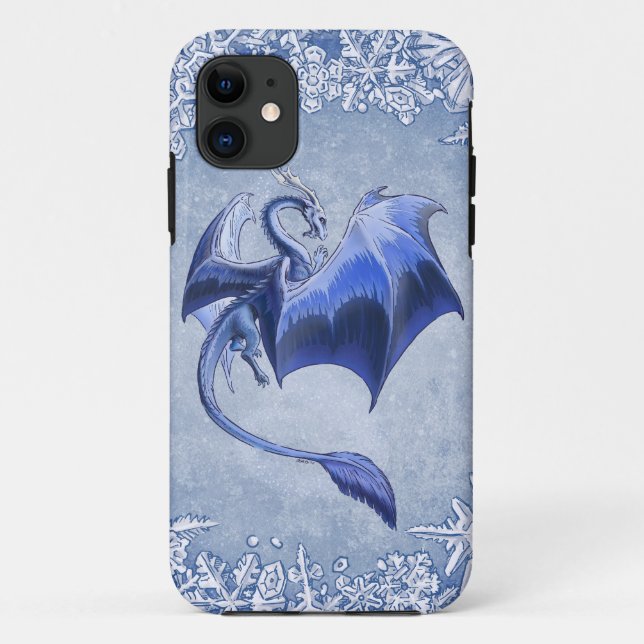 Coques Case-Mate iPhone Dragon Bleu d'hiver Imaginaire Nature Art (Dos)