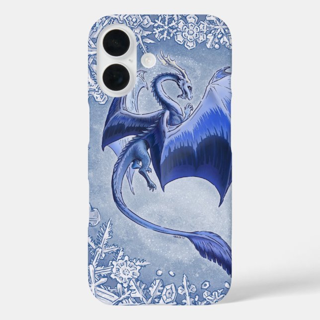 Coques Case-Mate iPhone Dragon Bleu d'hiver Imaginaire Nature Art (Verso)