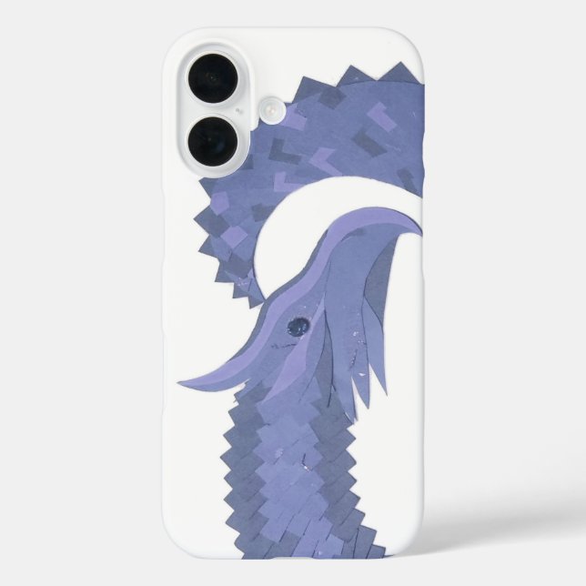 Coques Case-Mate iPhone Dragon bleu-gris à coeur blanc (Verso)