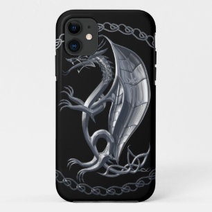 Coque iPhone 11 Dragon celtique argenté