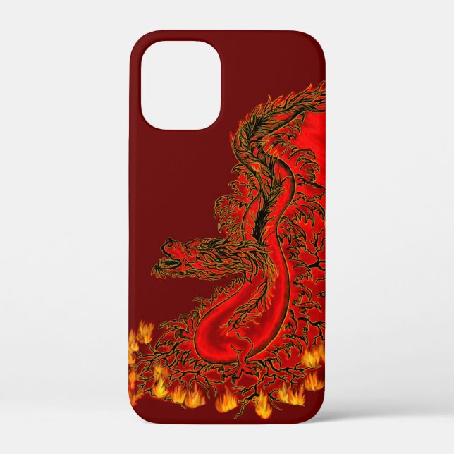 Coques Case-Mate iPhone Dragon chinois design rouge et or (Verso)
