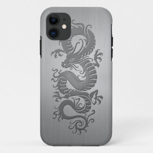 Coque Case-Mate Pour iPhone Dragon chinois, effet d'acier inoxydable