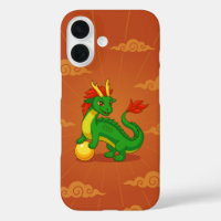 Dragon Chinois Rouge sur Fond Rouge