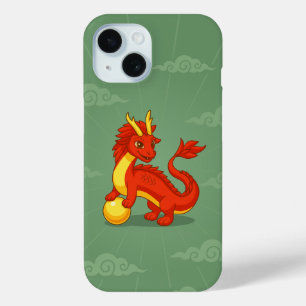 Coque Case-Mate iPhone Dragon Chinois Rouge sur Fond Vert