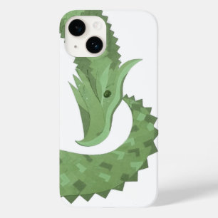 Coque Case-Mate iPhone Dragon cœur vert olive sur fond blanc