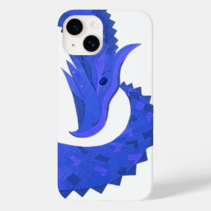 Coque Case-Mate iPhone Dragon de coeur bleu sur blanc