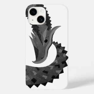 Coque Case-Mate iPhone Dragon de coeur noir sur blanc