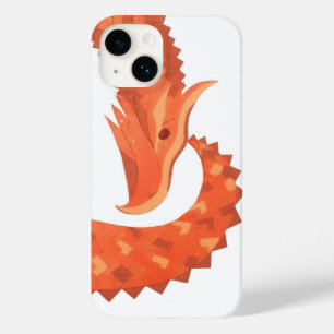 Coque Case-Mate iPhone Dragon de coeur orange sur blanc