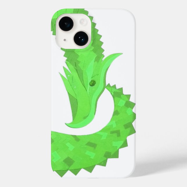 Coques Case-Mate iPhone Dragon de coeur vert citron blanc (Verso)