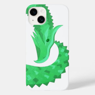 Coque Case-Mate iPhone Dragon de coeur vert sur blanc