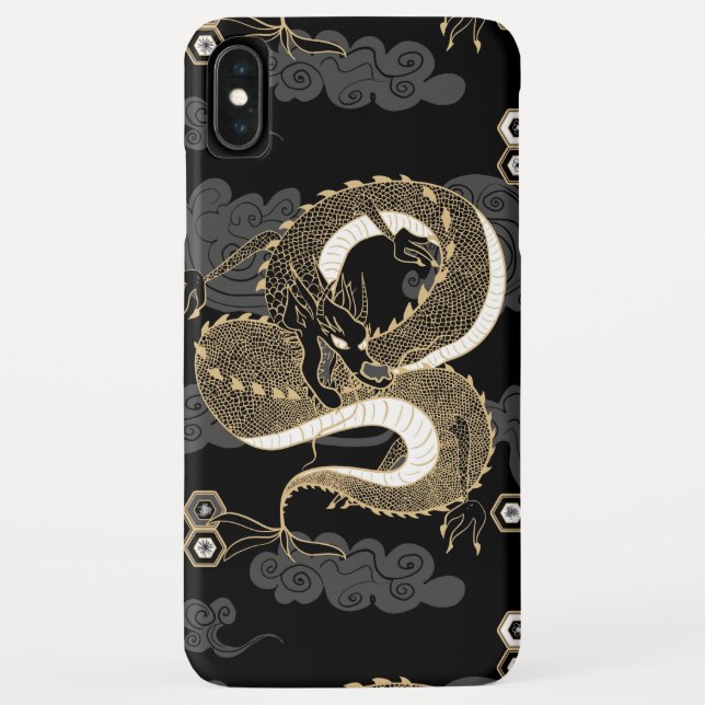 Coques Case-Mate iPhone Dragon japonais noir et or (Dos)